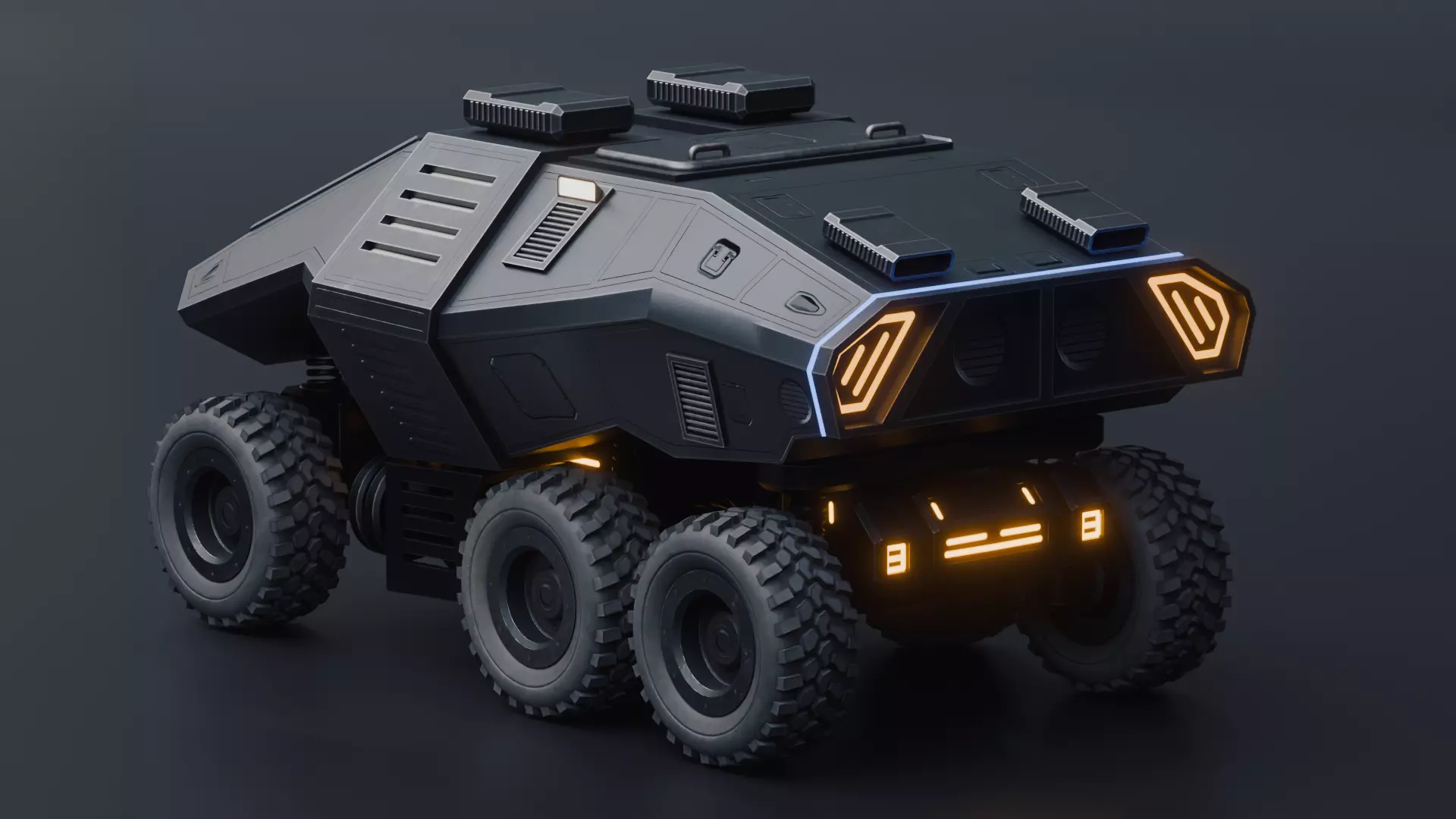 Giant Sci fi vehicle Concept 3D with PBR Texture 3D model_6