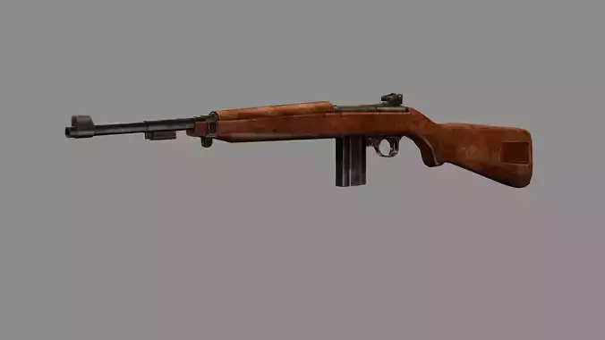 M1 Carbine C127H Garand Paratrooper Luger Low-poly 3D Model