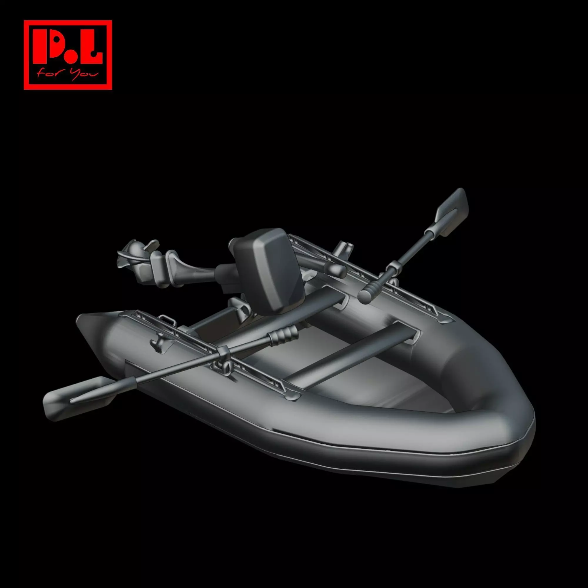 Inflatable boat 3D print model