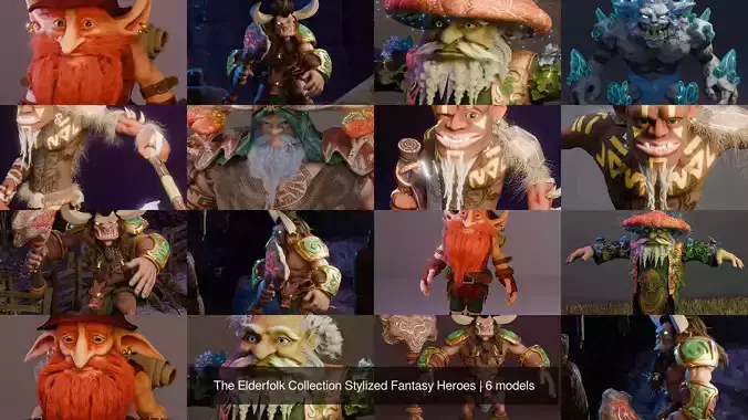 The Elderfolk Collection Stylized Fantasy Heroes