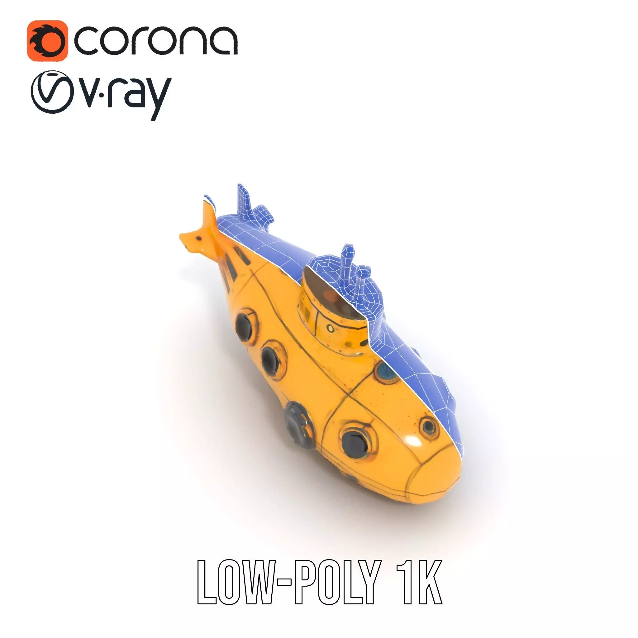 Yellow Submarine model pack Low-poly 3D model_15