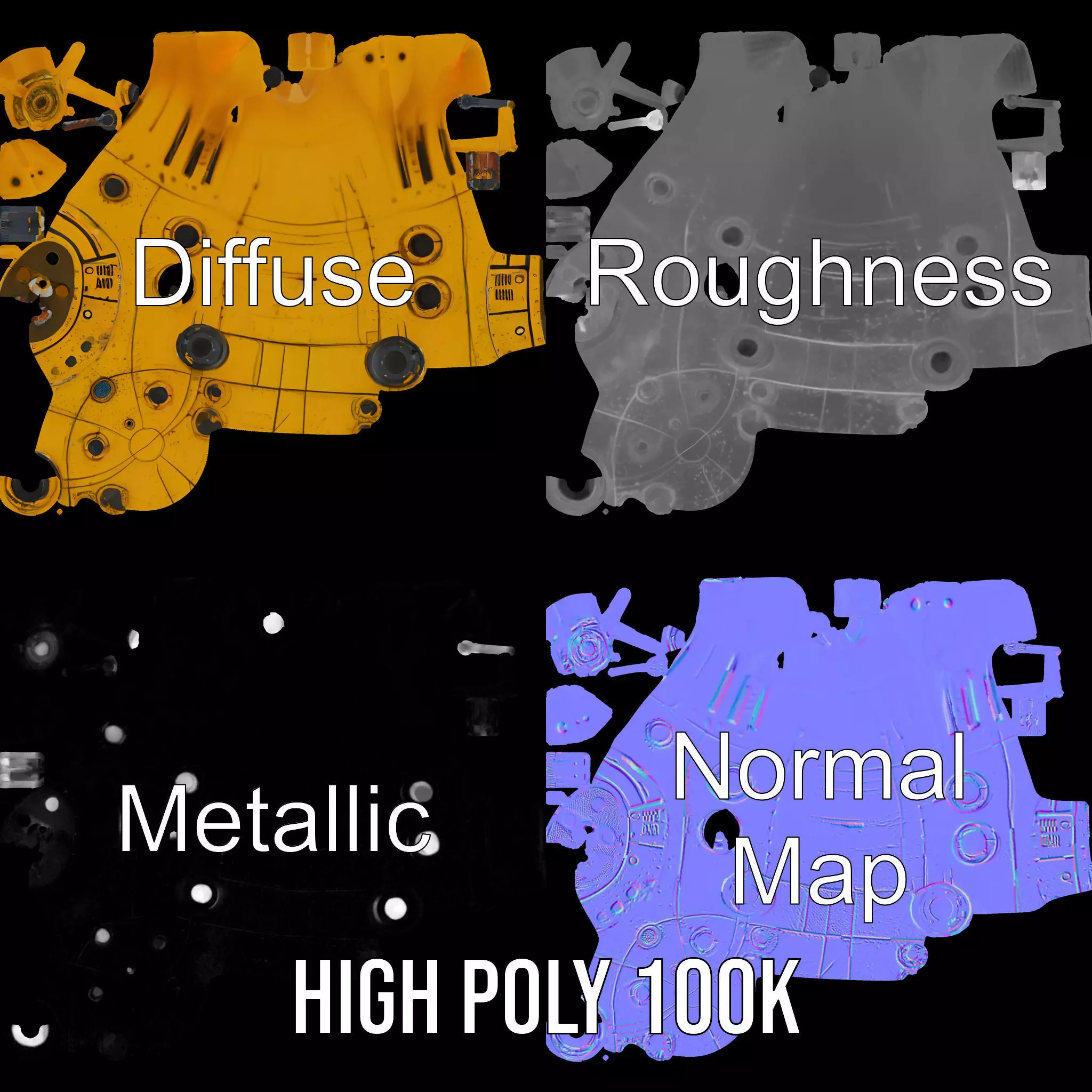 Yellow Submarine model pack Low-poly 3D model_4