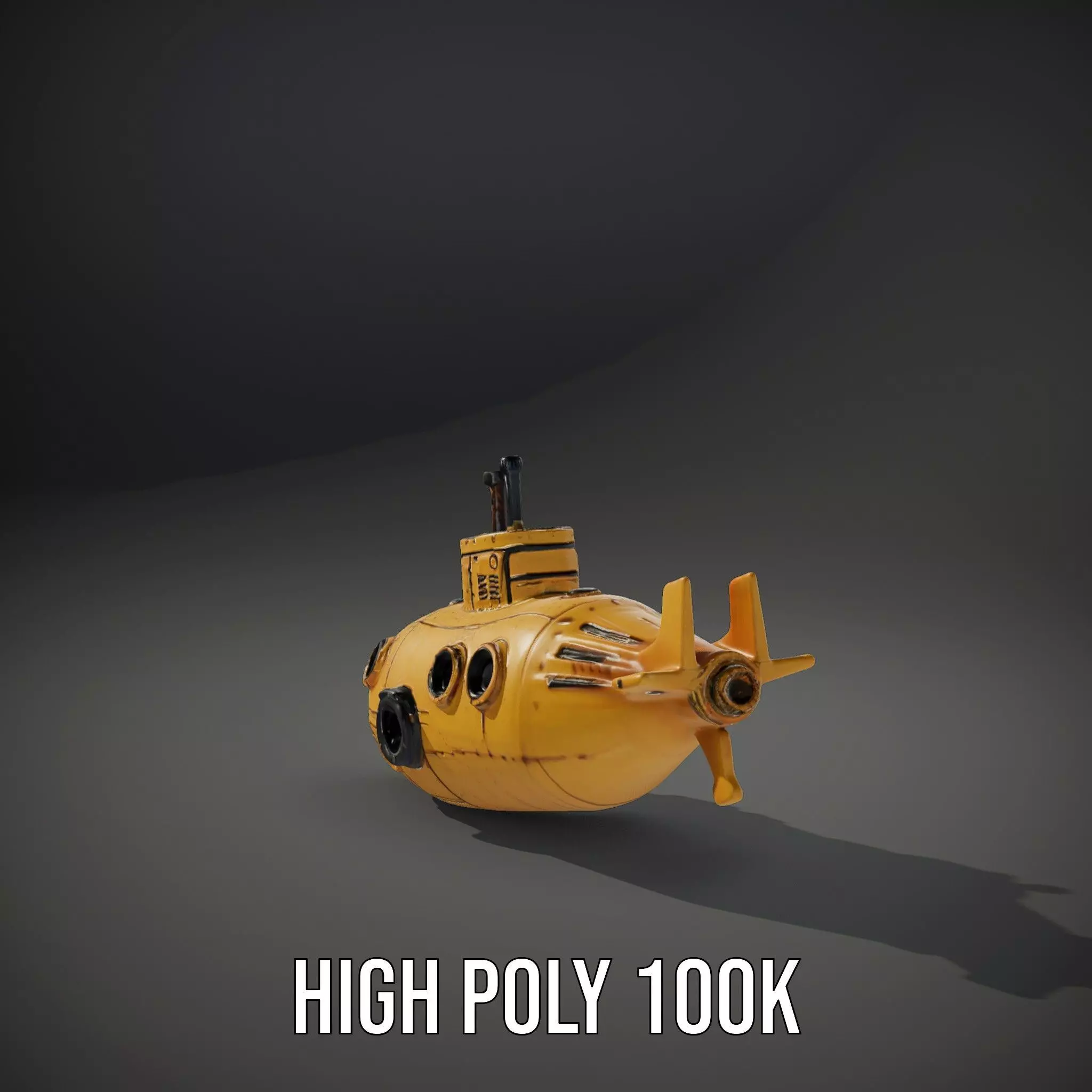 Yellow Submarine model pack Low-poly 3D model_9