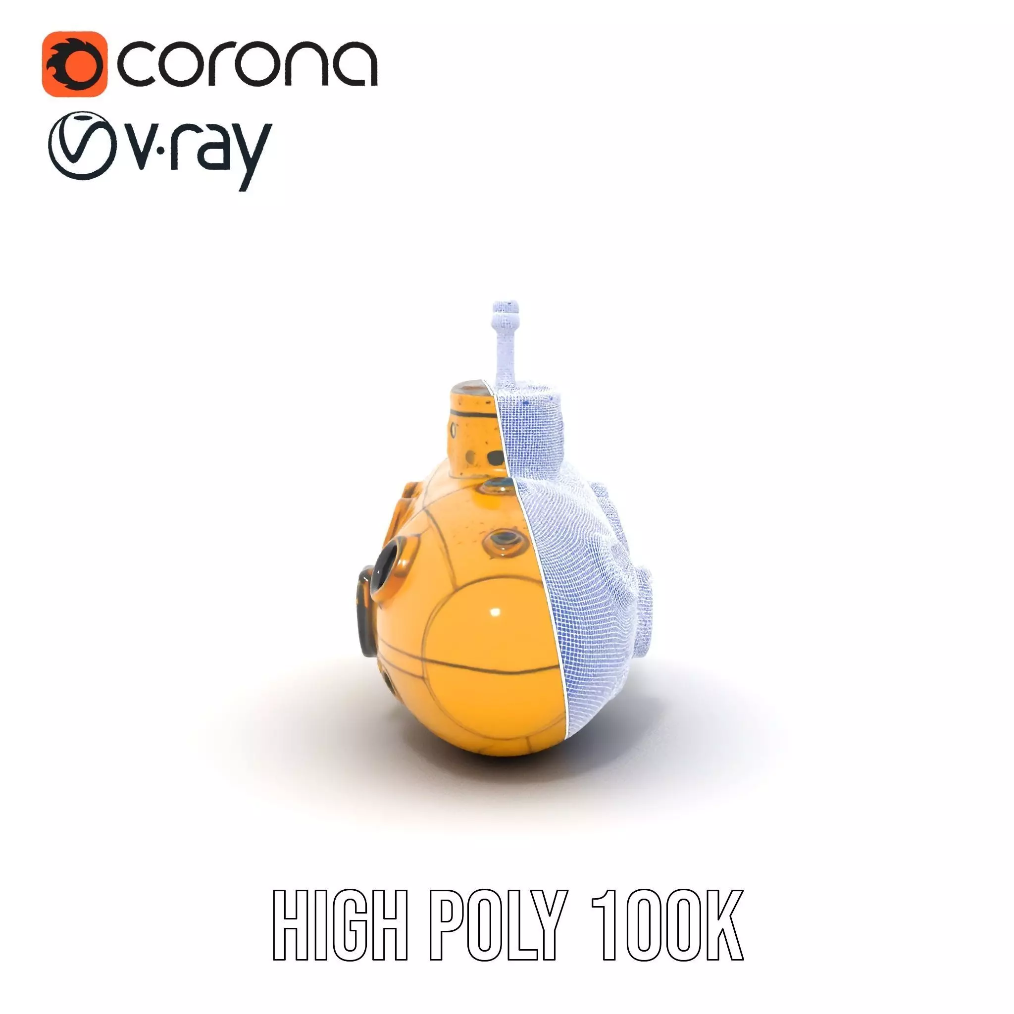 Yellow Submarine model pack Low-poly 3D model_34