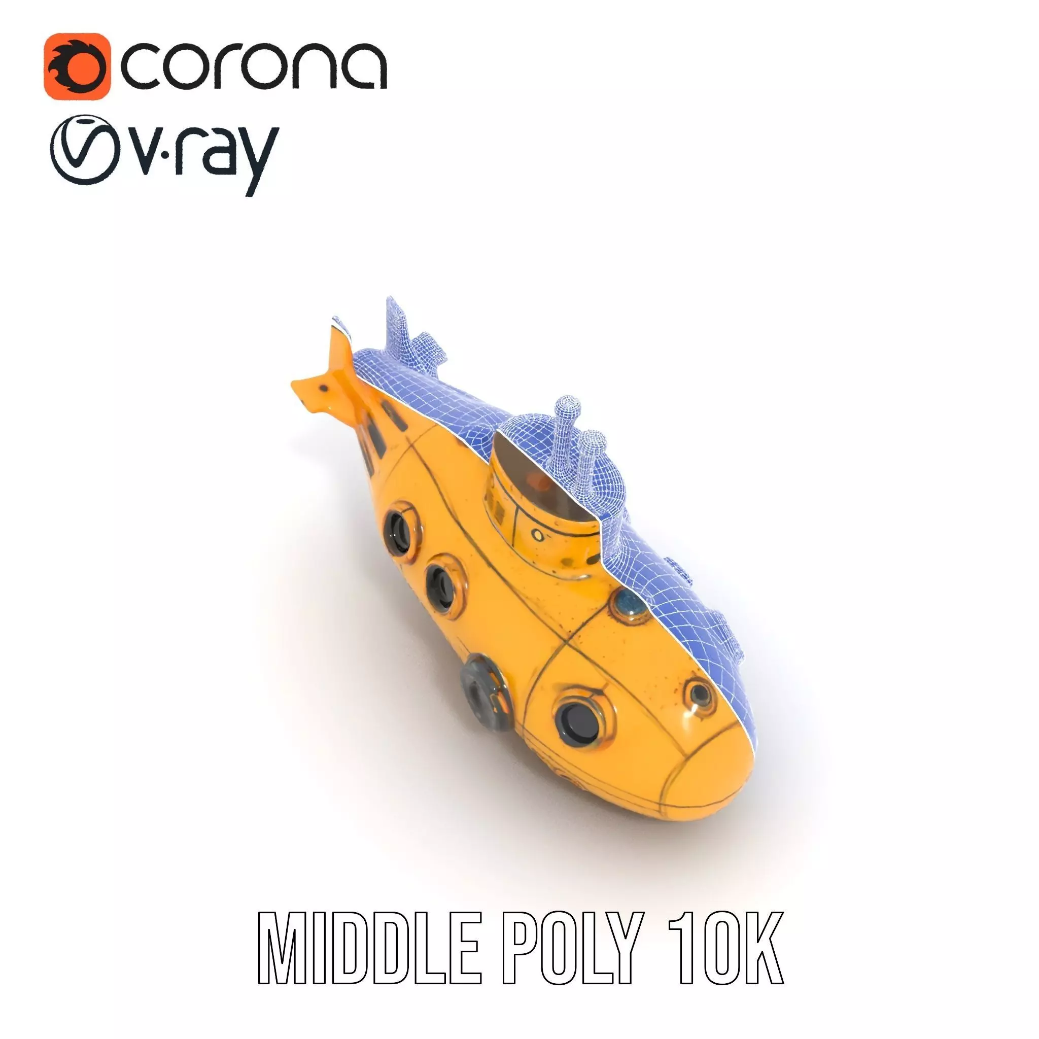 Yellow Submarine model pack Low-poly 3D model_17