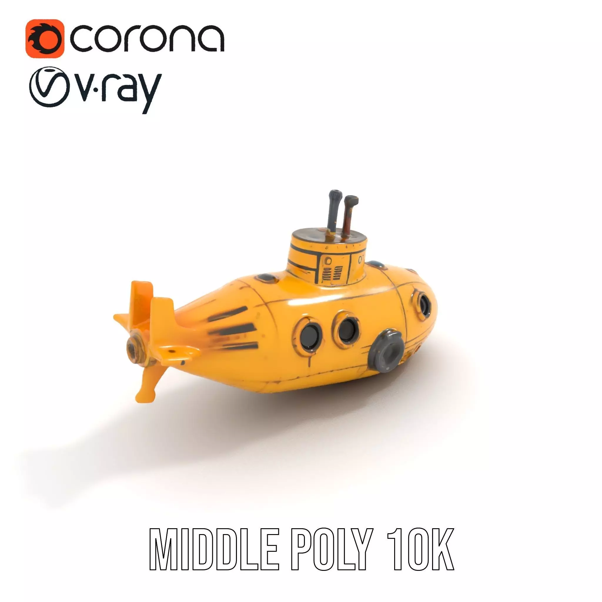Yellow Submarine model pack Low-poly 3D model_7