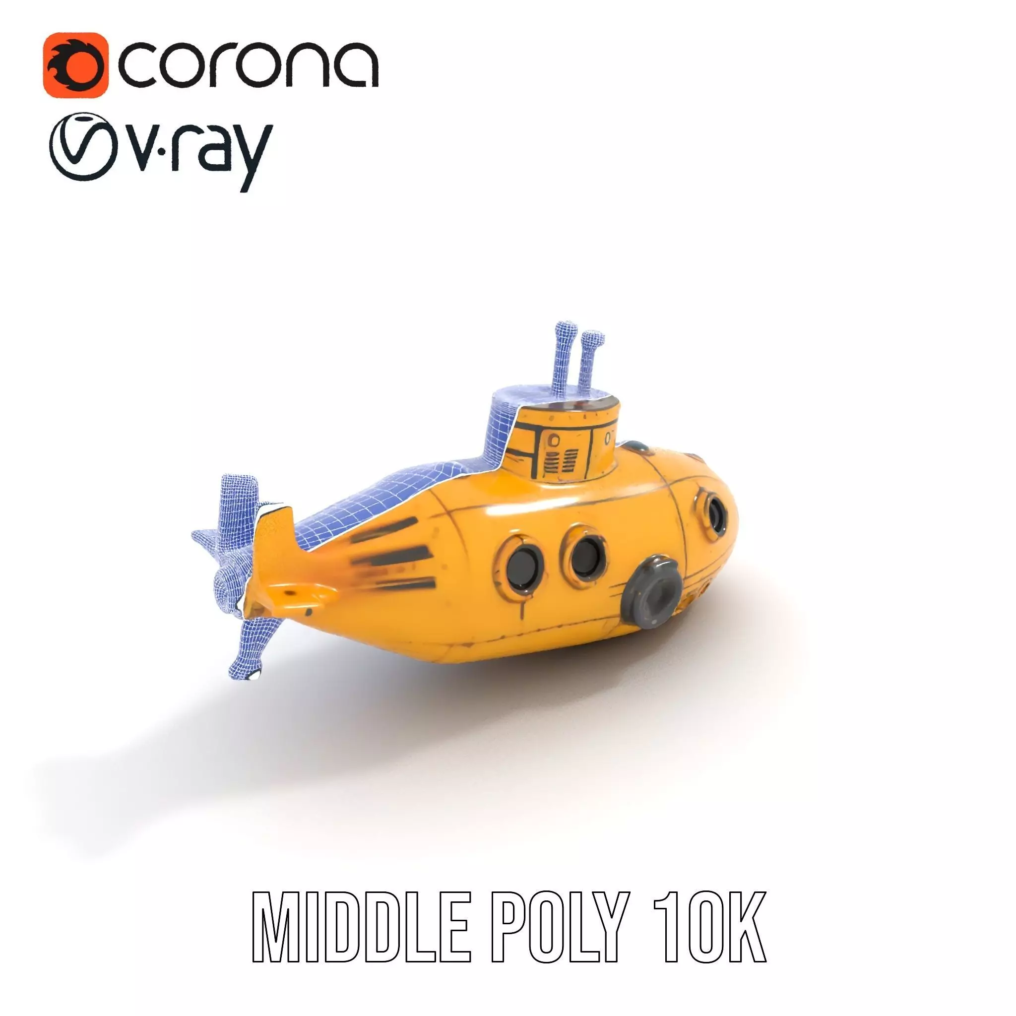 Yellow Submarine model pack Low-poly 3D model_19
