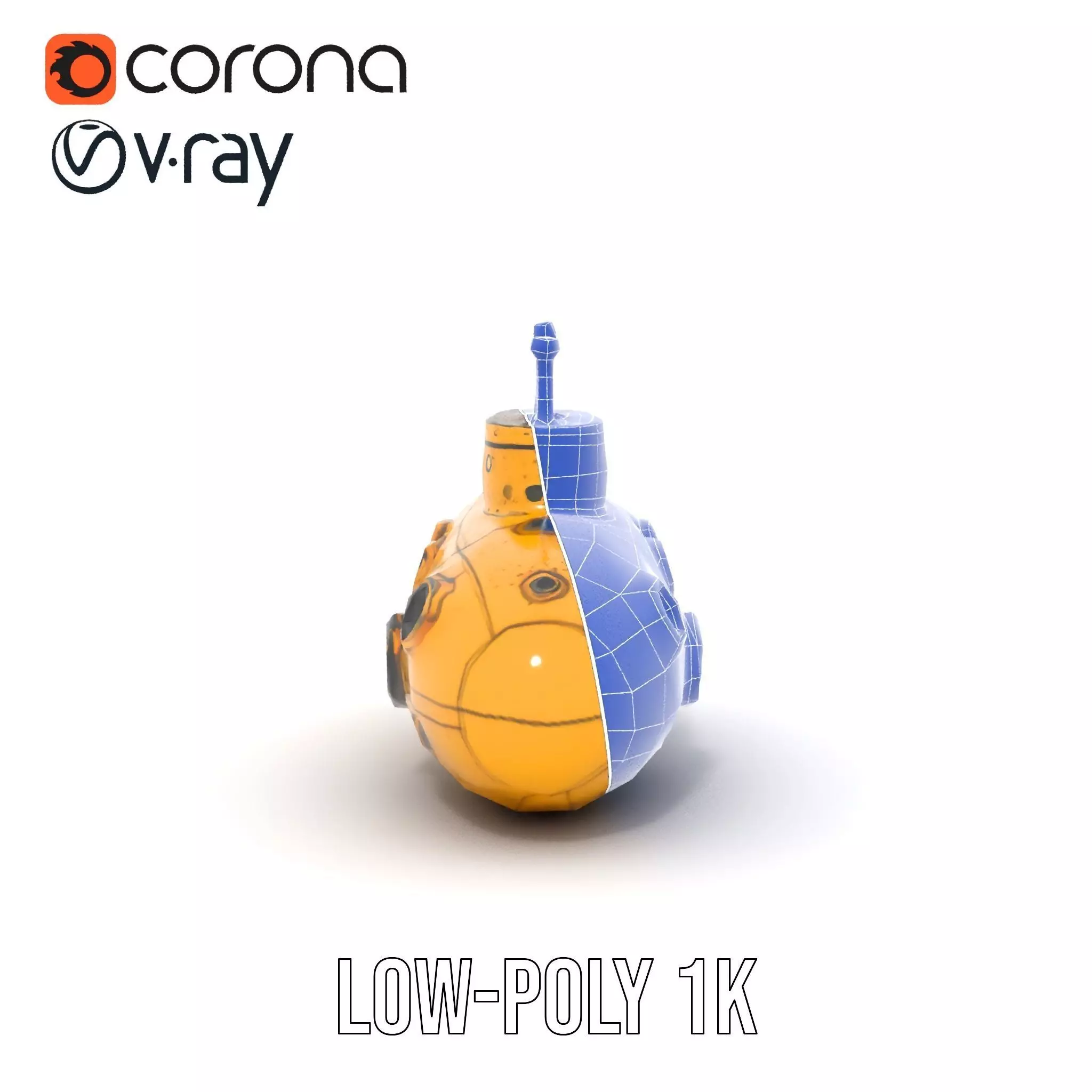 Yellow Submarine model pack Low-poly 3D model_18