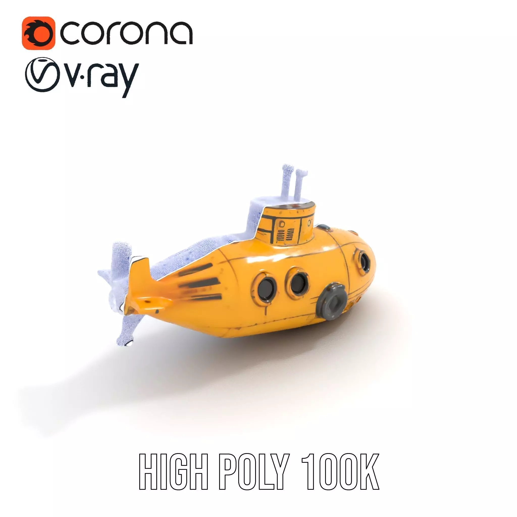 Yellow Submarine model pack Low-poly 3D model_27