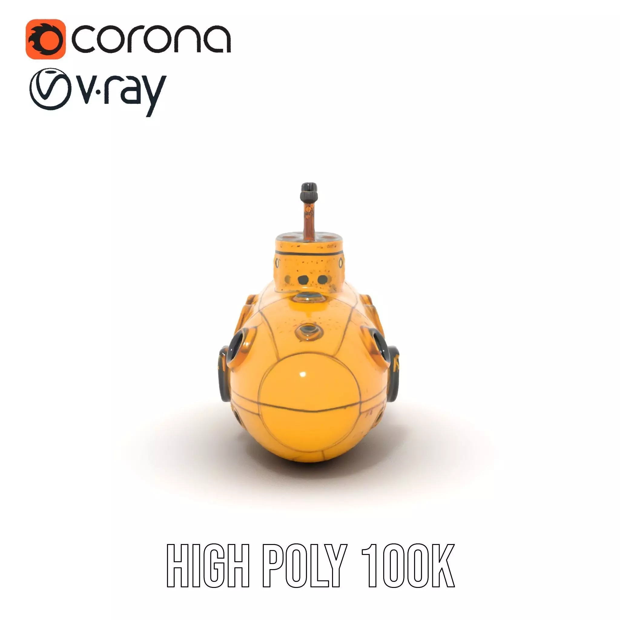 Yellow Submarine model pack Low-poly 3D model_30