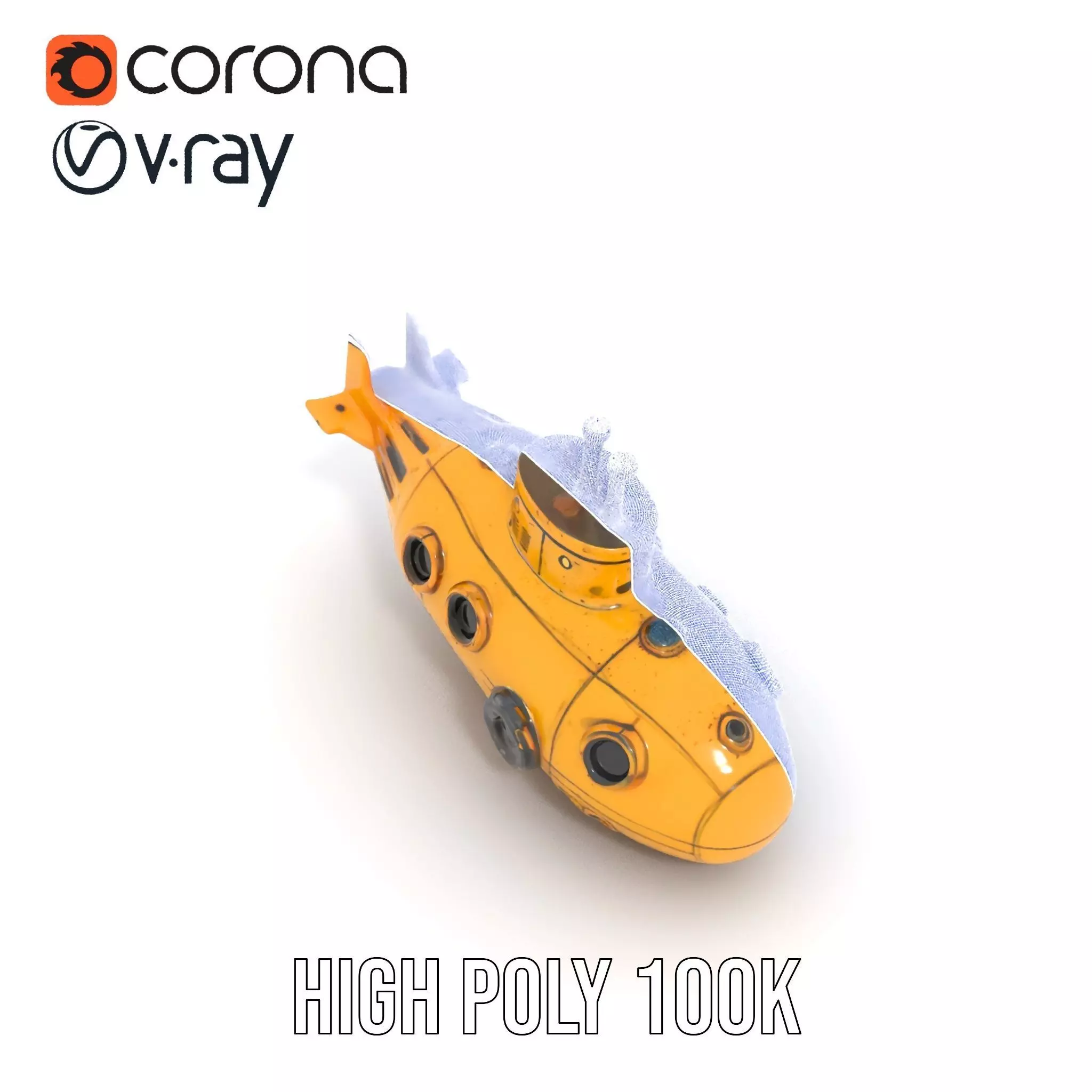 Yellow Submarine model pack Low-poly 3D model_24