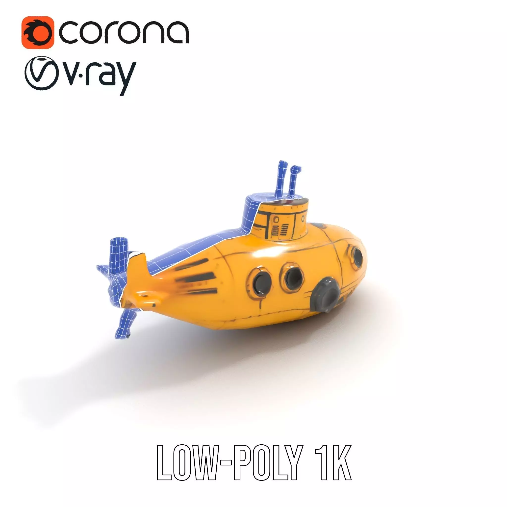Yellow Submarine model pack Low-poly 3D model_20