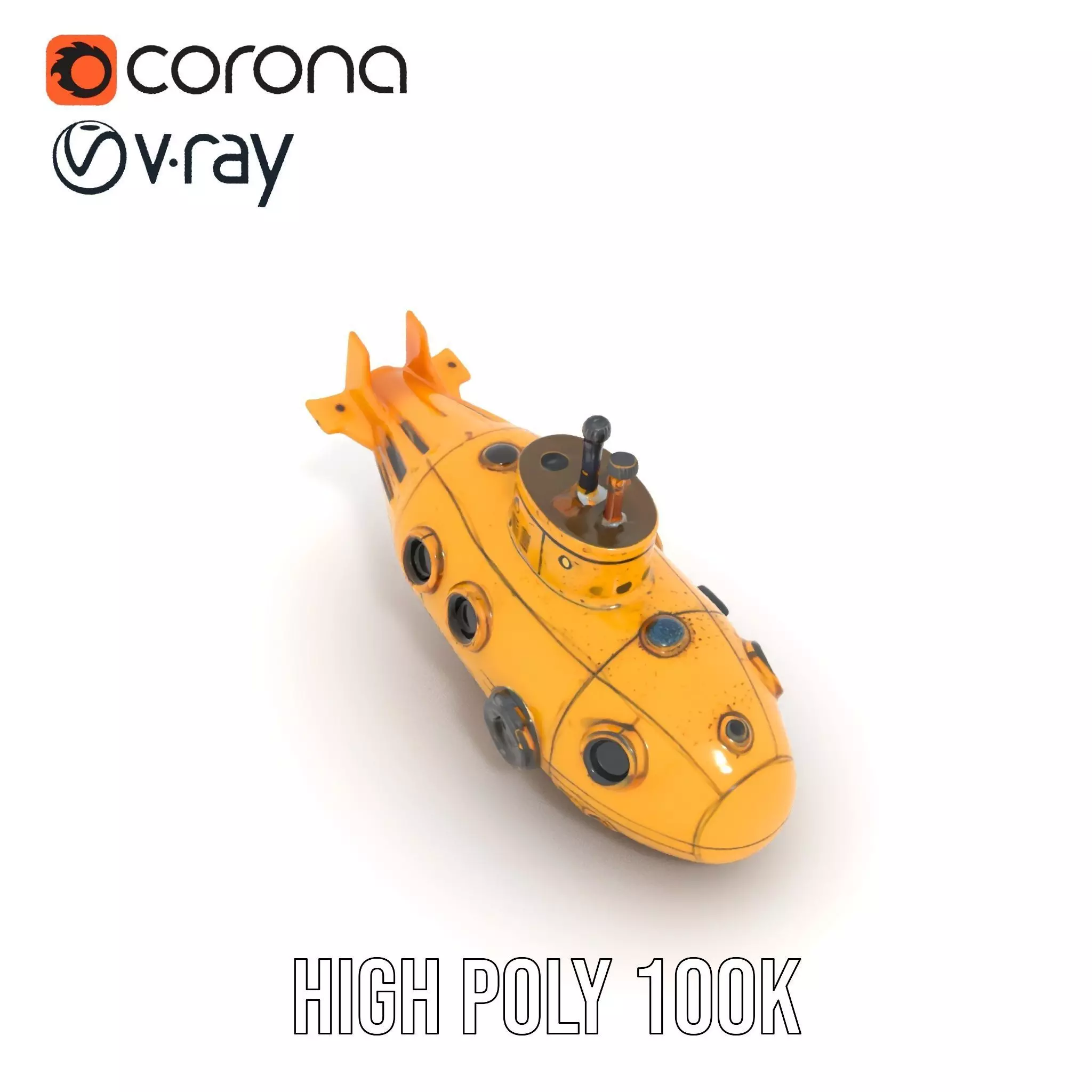 Yellow Submarine model pack Low-poly 3D model_21