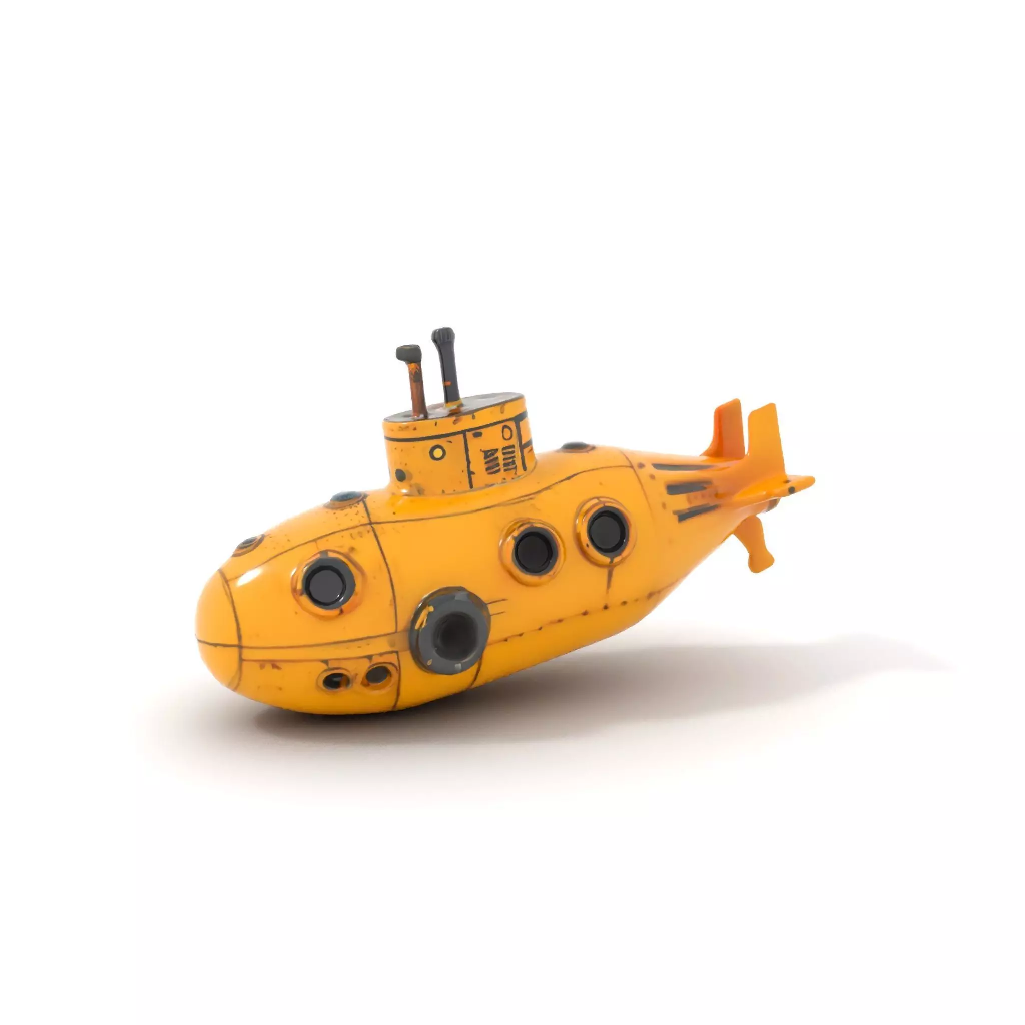 Yellow Submarine model pack Low-poly 3D model_6