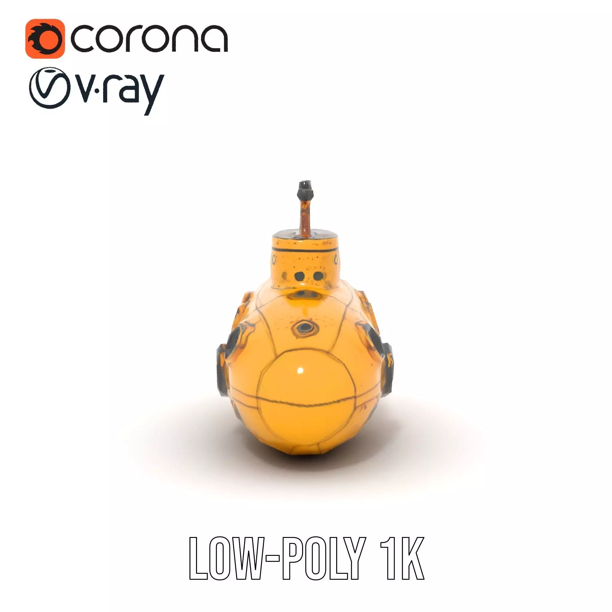 Yellow Submarine model pack Low-poly 3D model_23