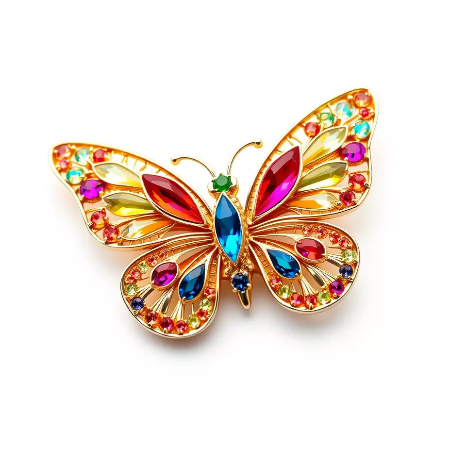 Colorful Gem Butterfly model pack Low-poly 3D model_3