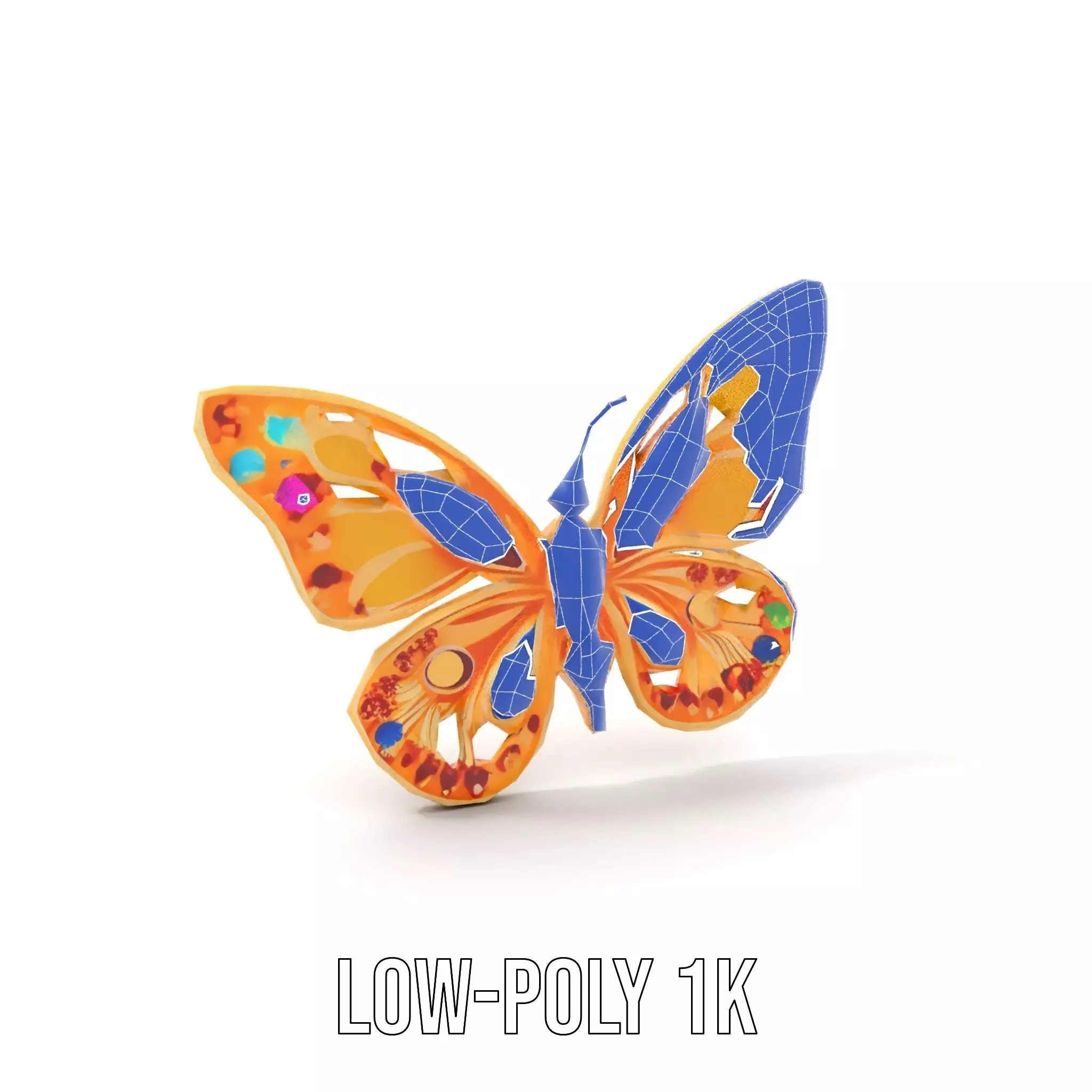 Colorful Gem Butterfly model pack Low-poly 3D model_15