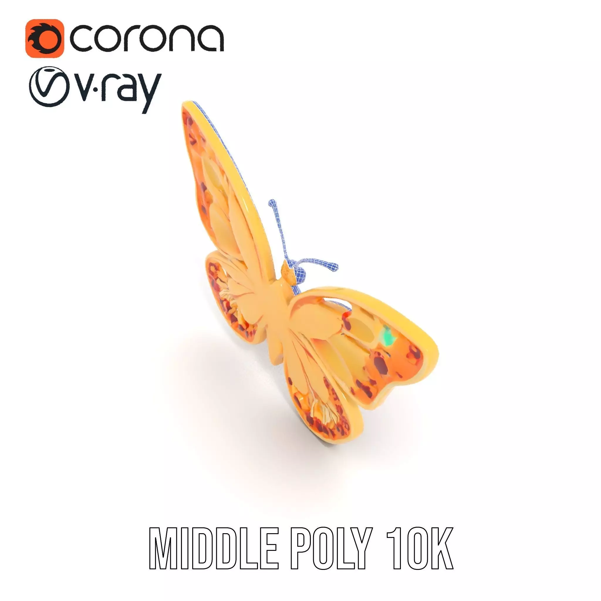 Colorful Gem Butterfly model pack Low-poly 3D model_30