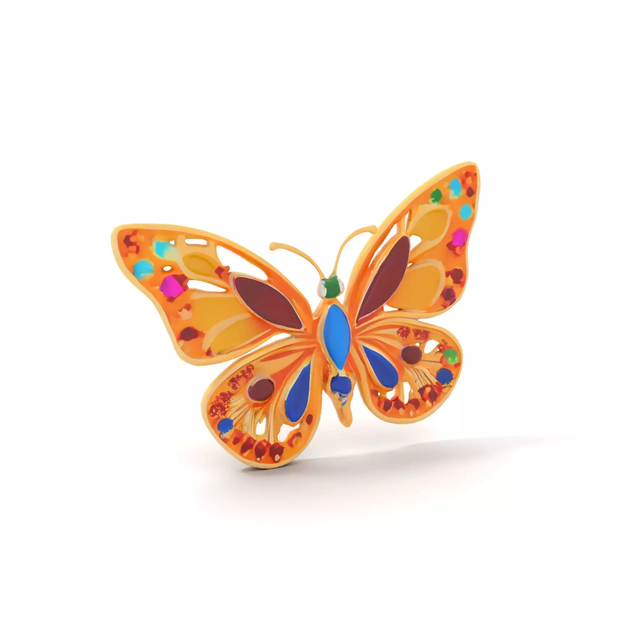 Colorful Gem Butterfly model pack Low-poly 3D model_7