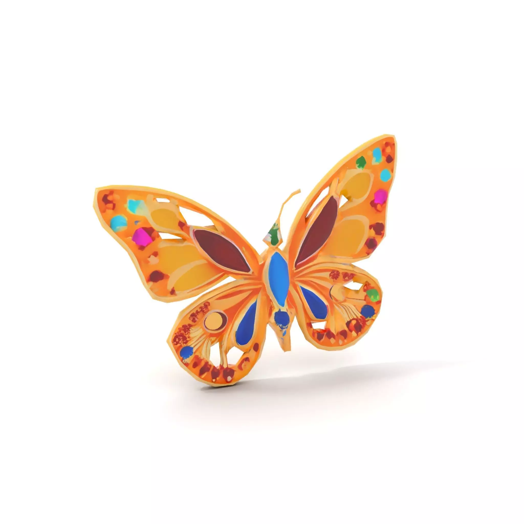 Colorful Gem Butterfly model pack Low-poly 3D model_8