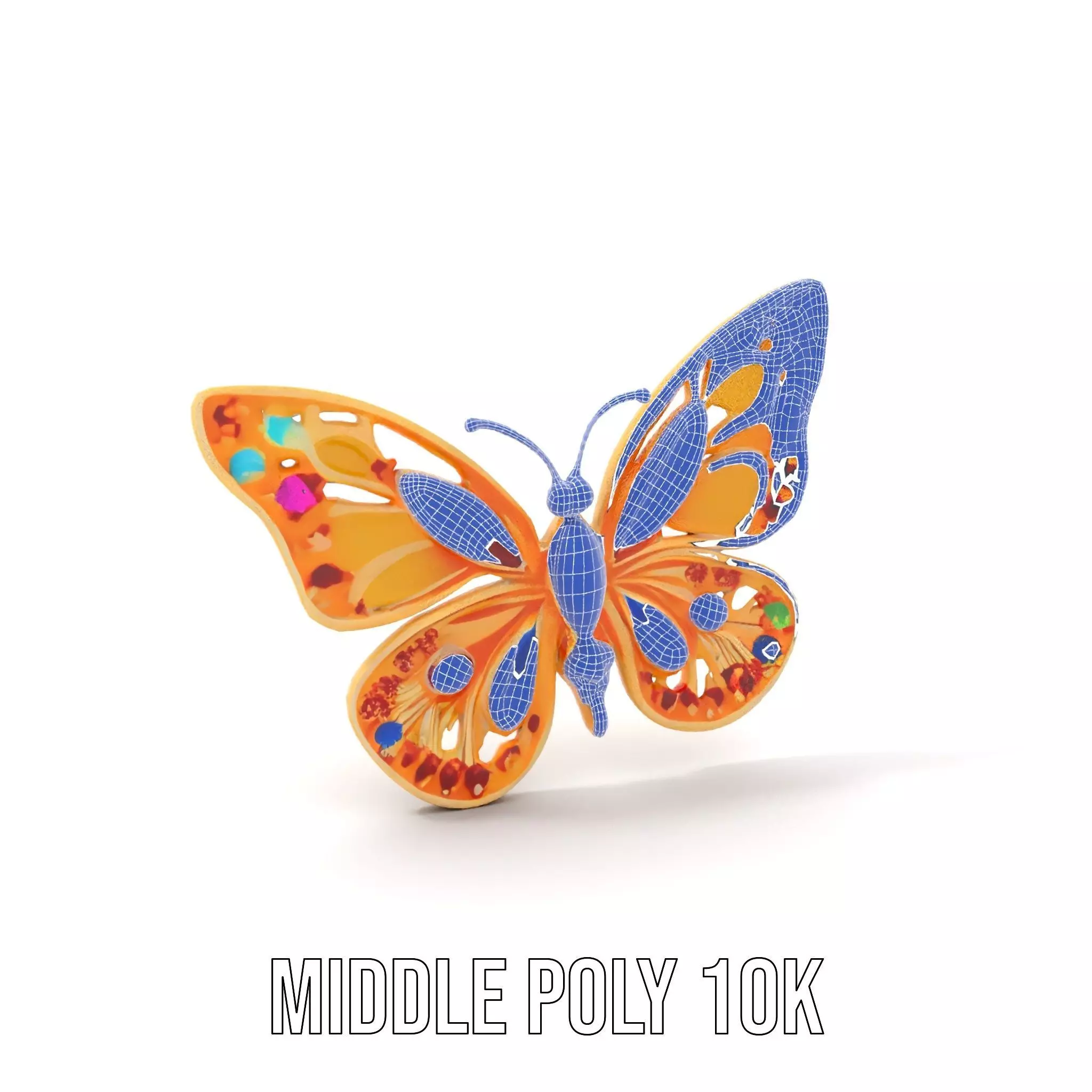 Colorful Gem Butterfly model pack Low-poly 3D model_28