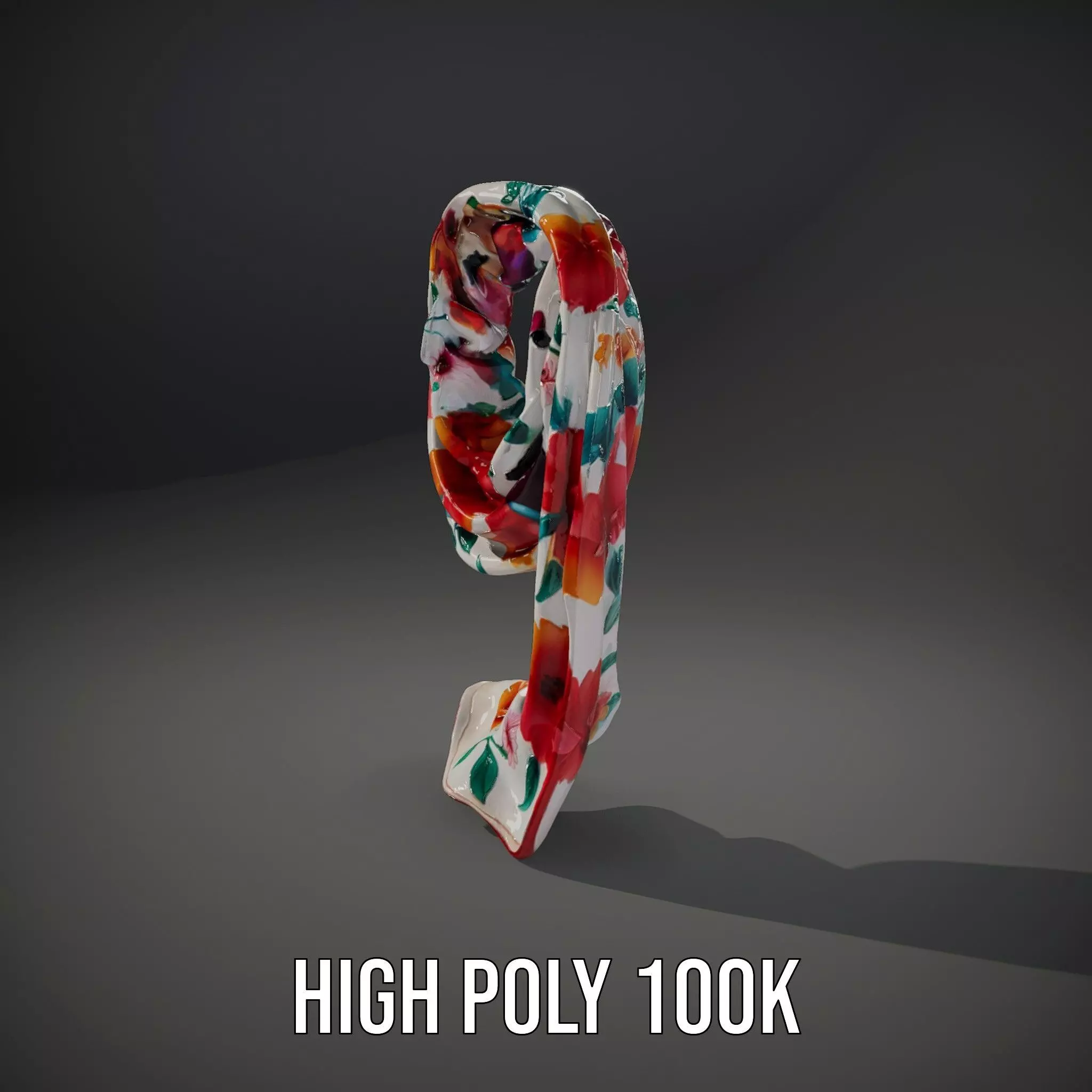 Vibrant Floral Scarf model pack Low-poly 3D model_11