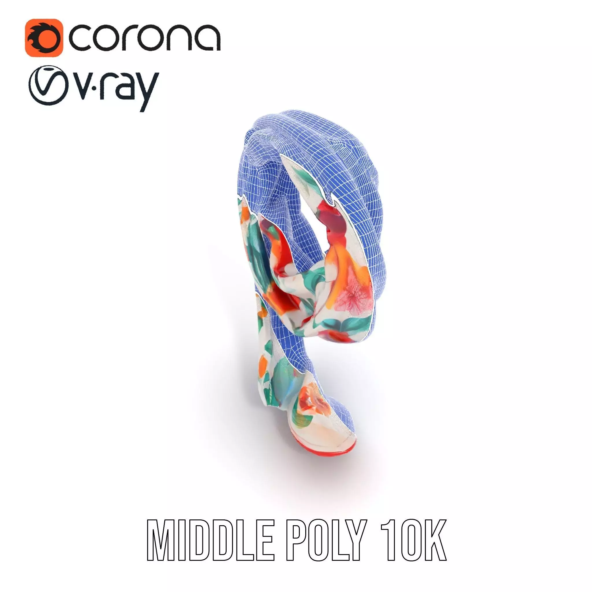 Vibrant Floral Scarf model pack Low-poly 3D model_14