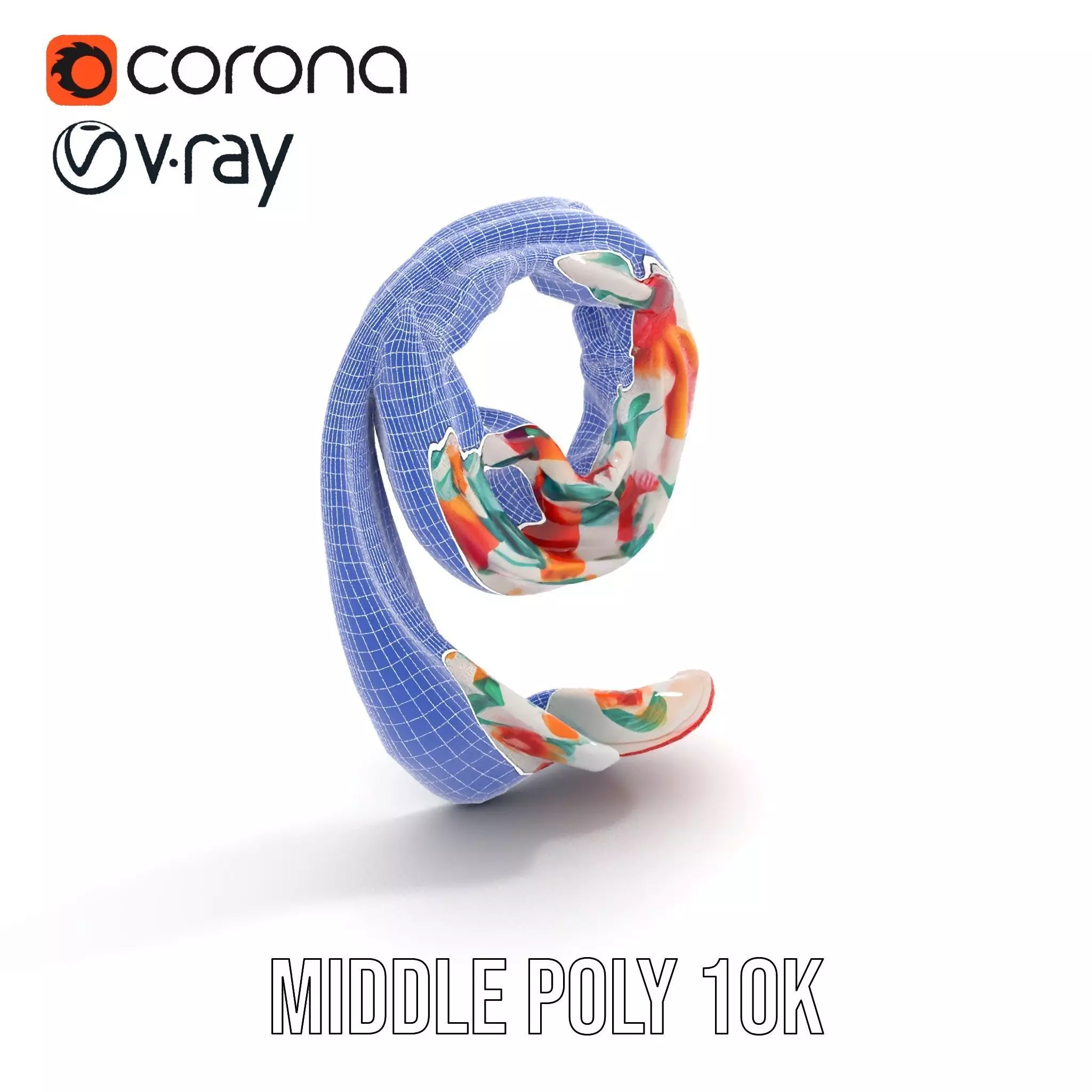 Vibrant Floral Scarf model pack Low-poly 3D model_16