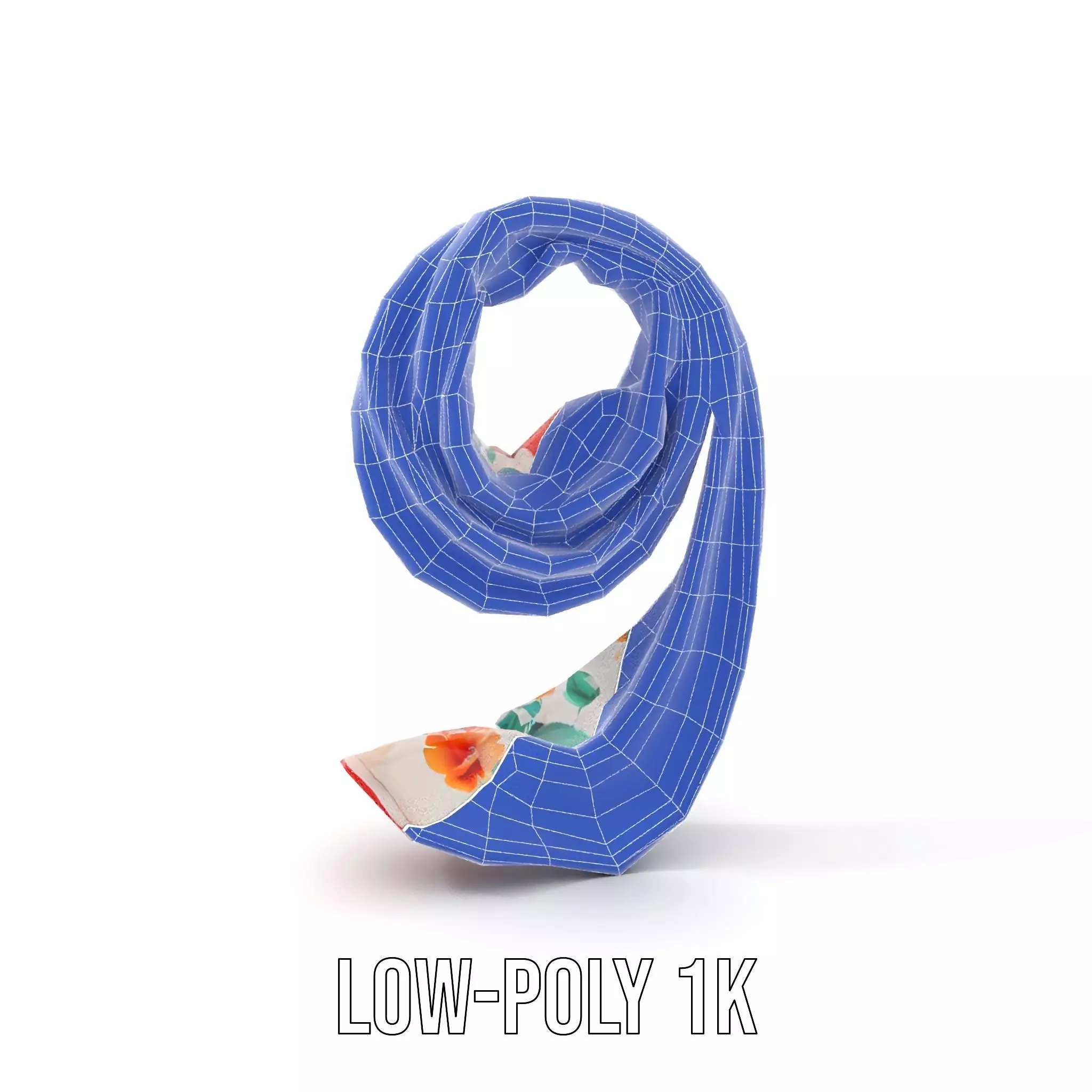Vibrant Floral Scarf model pack Low-poly 3D model_10