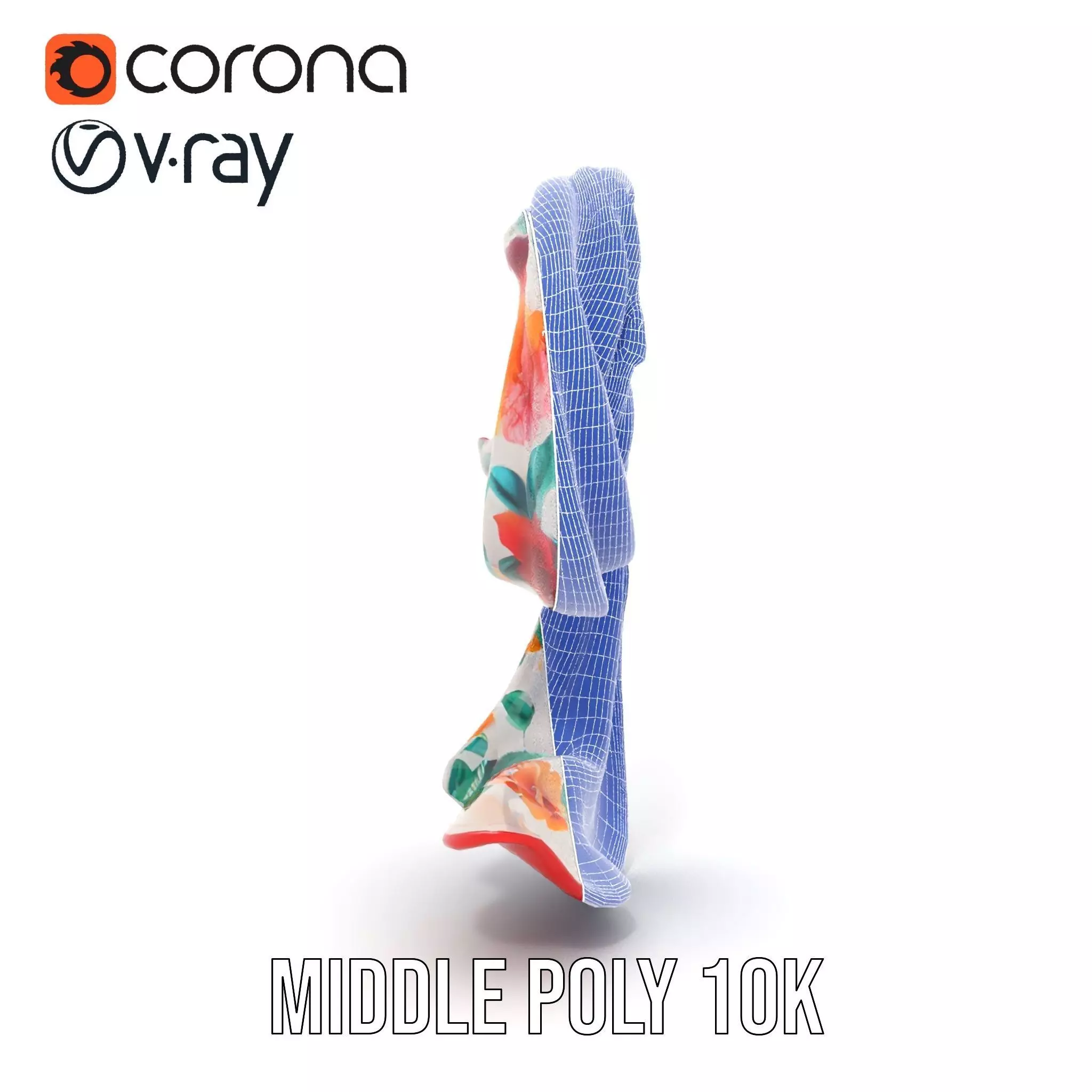 Vibrant Floral Scarf model pack Low-poly 3D model_30