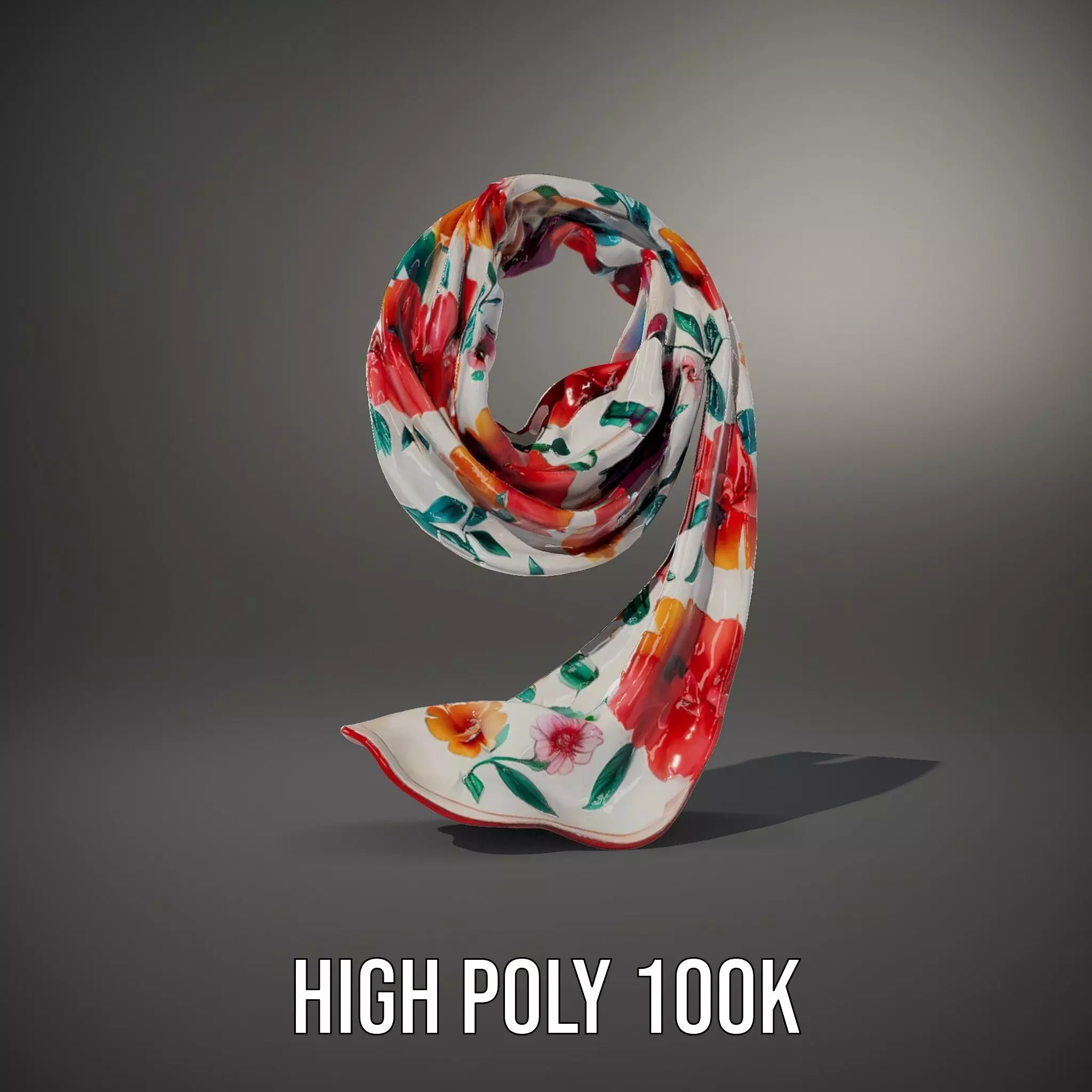 Vibrant Floral Scarf model pack Low-poly 3D model_9