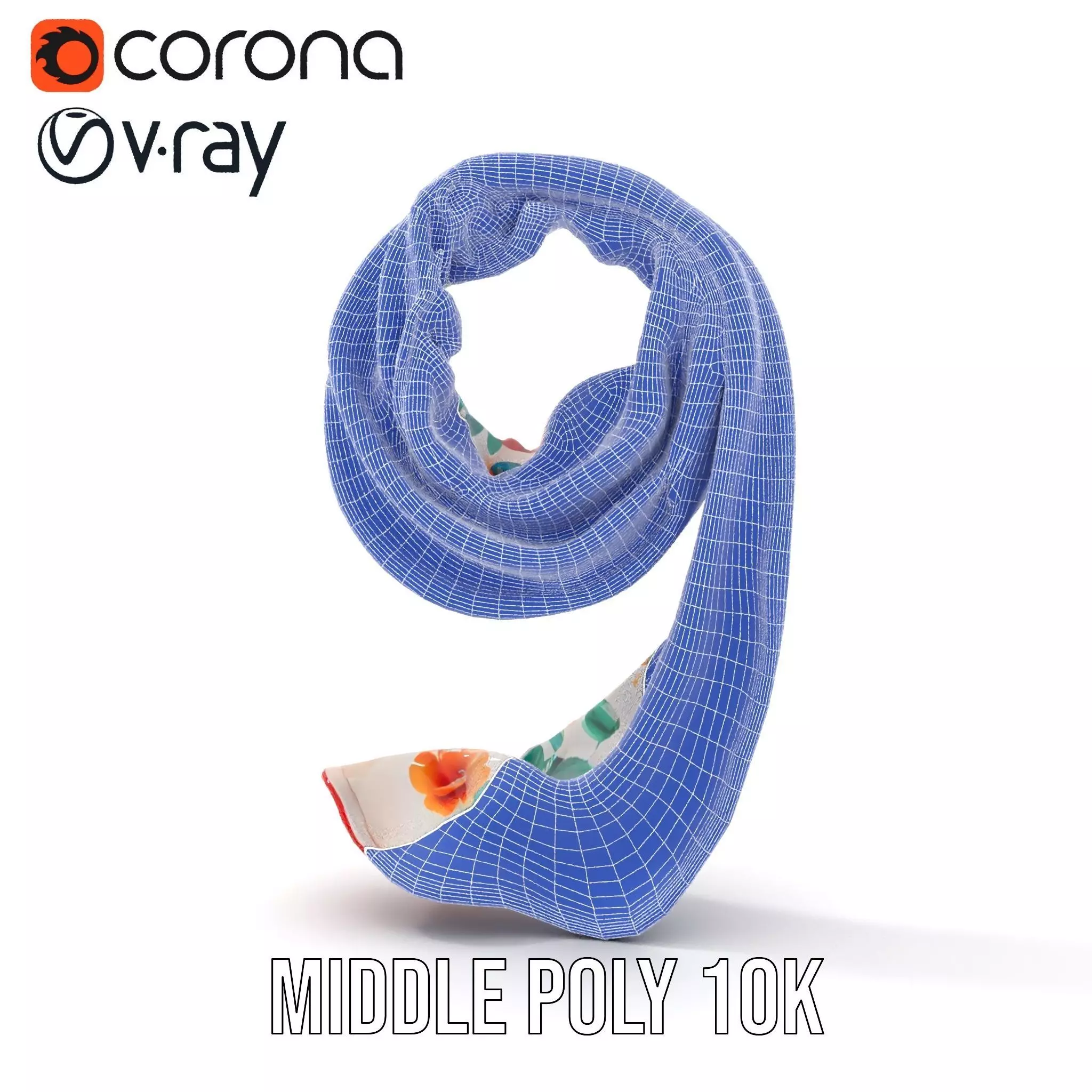 Vibrant Floral Scarf model pack Low-poly 3D model_22