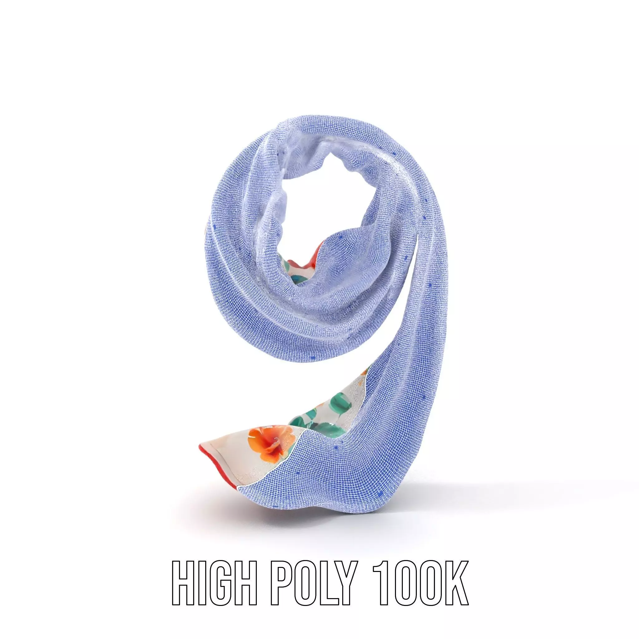 Vibrant Floral Scarf model pack Low-poly 3D model_5