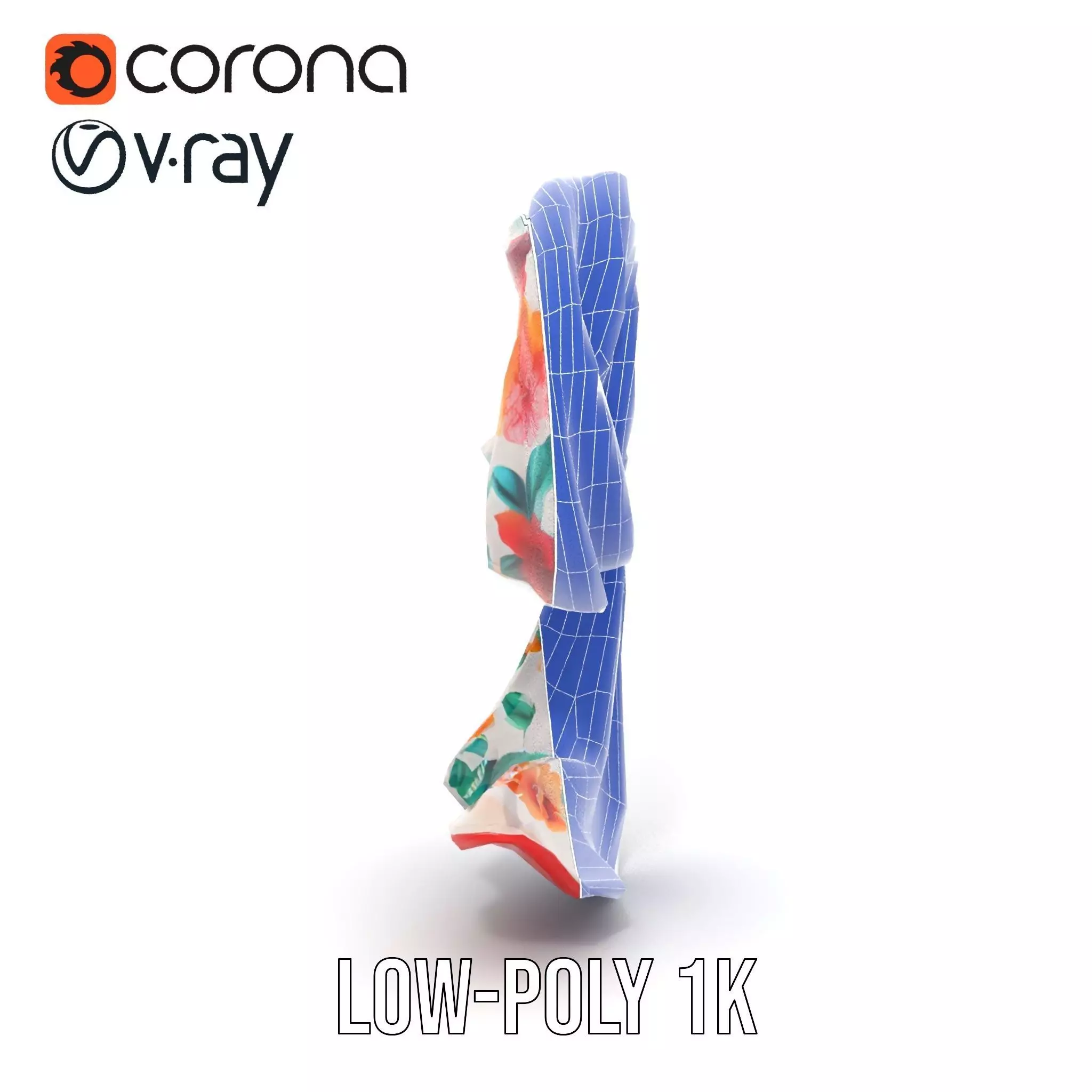 Vibrant Floral Scarf model pack Low-poly 3D model_31