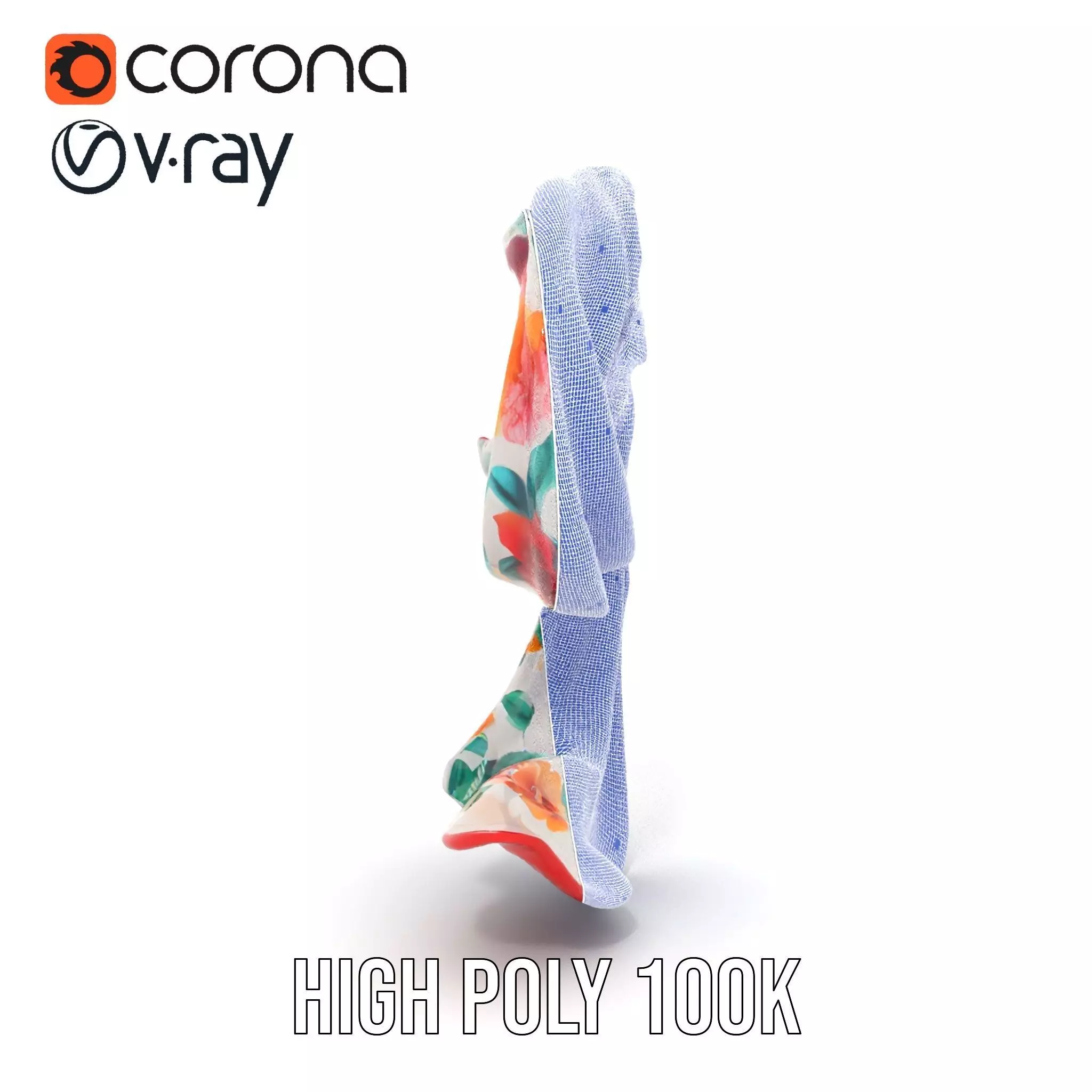 Vibrant Floral Scarf model pack Low-poly 3D model_35