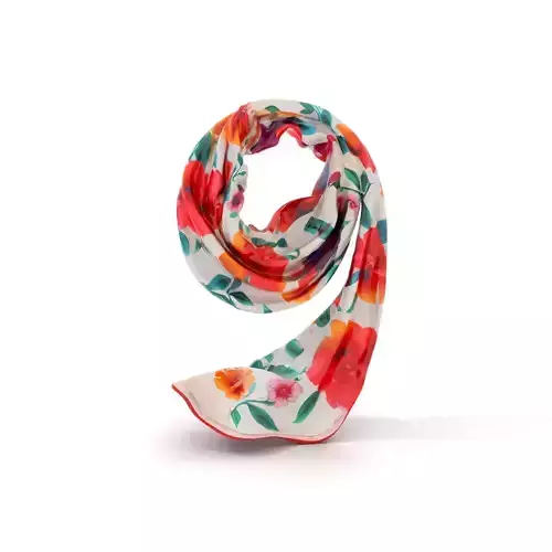 Vibrant Floral Scarf model pack