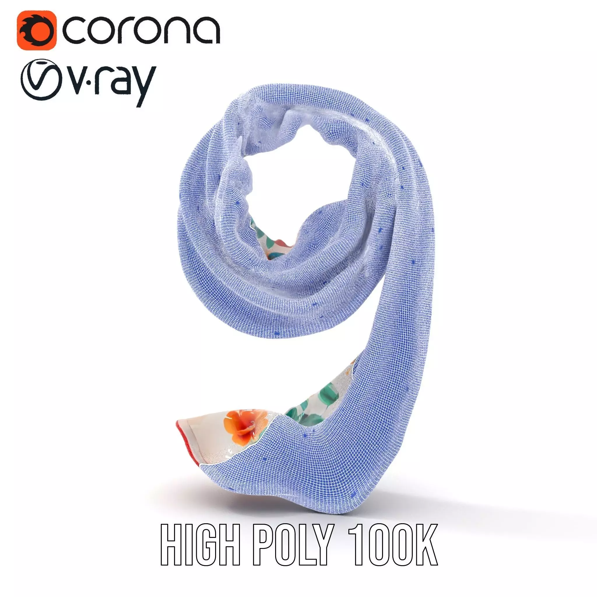 Vibrant Floral Scarf model pack Low-poly 3D model_34