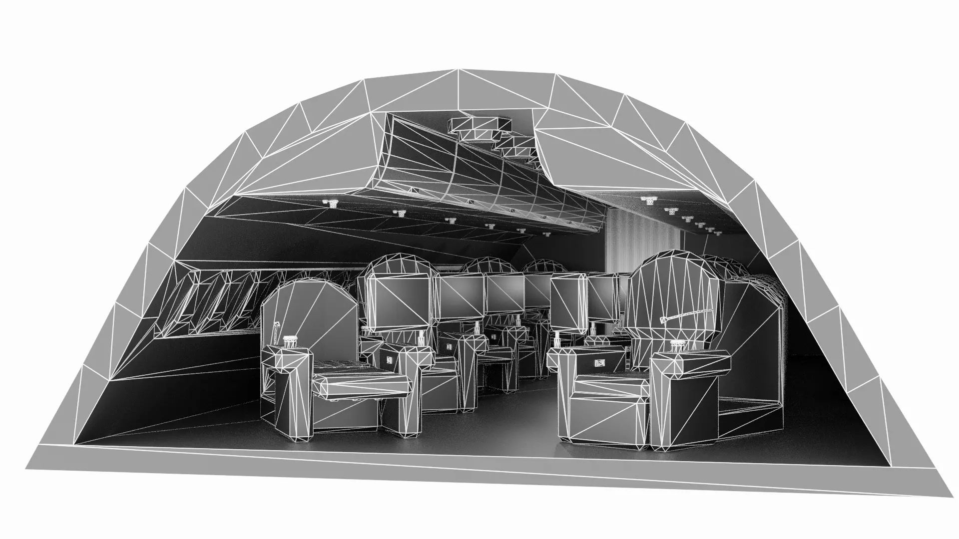 Cartoon Airplane First Class Cabin Interior 3D model_8