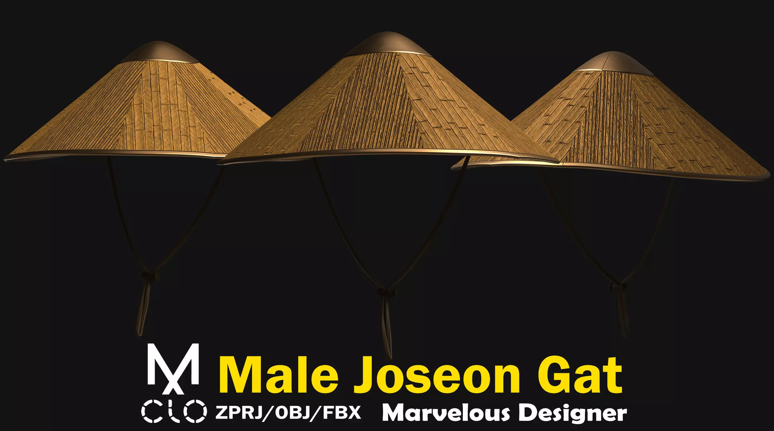 Male Joseon Gat Free low-poly 3D model