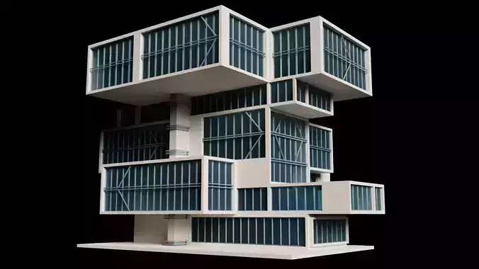 The Office building modern 3D architectural model