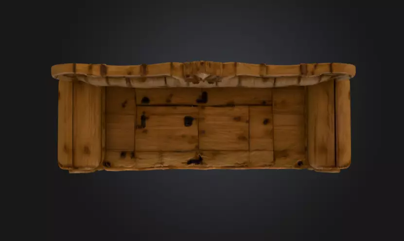 Decayed Baroque Sofa Low-poly 3D model_4