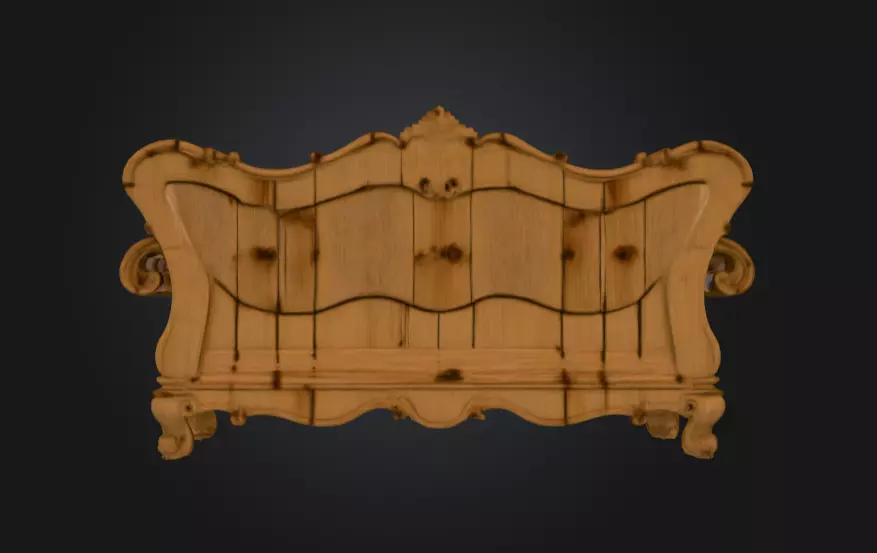 Decayed Baroque Sofa Low-poly 3D model_7