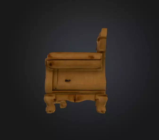 Decayed Baroque Sofa Low-poly 3D model_5
