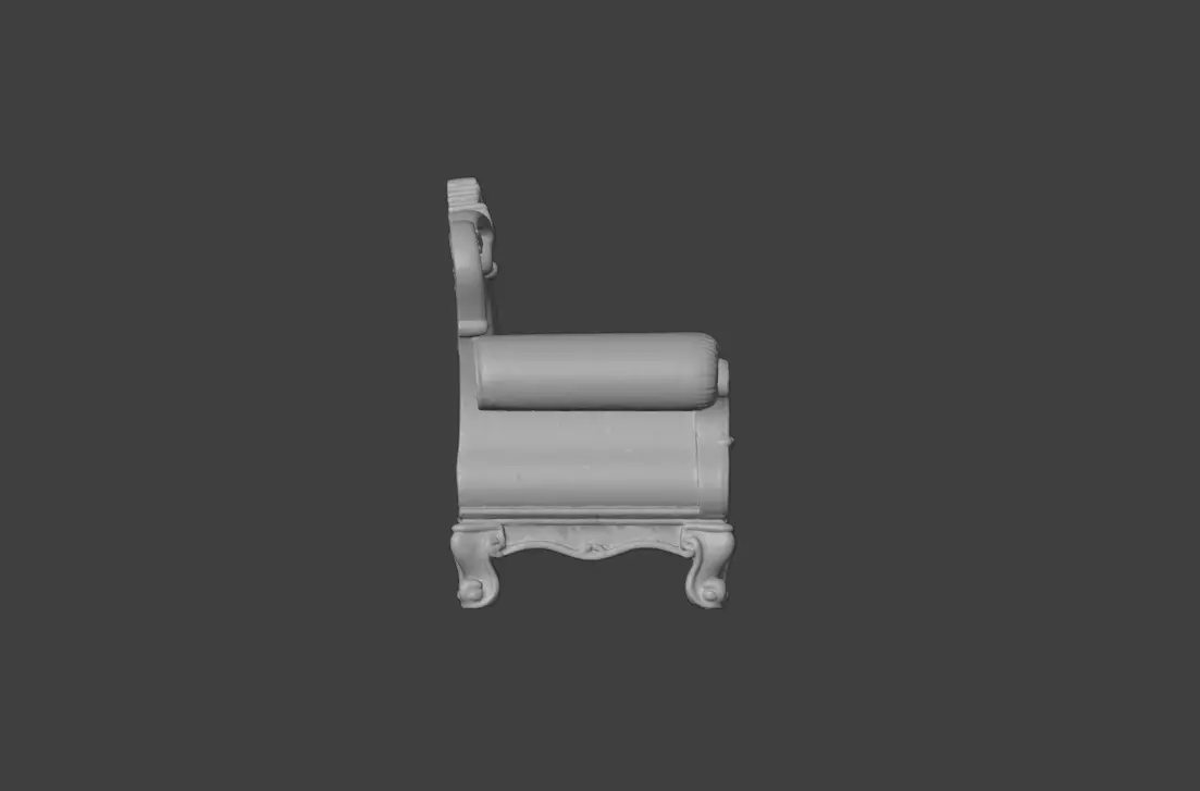 Decayed Baroque Sofa Low-poly 3D model_13