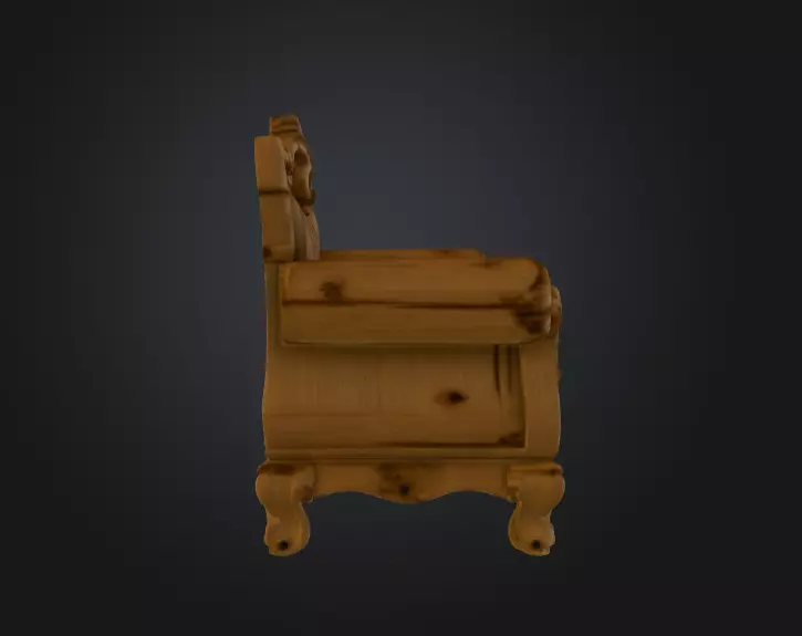 Decayed Baroque Sofa Low-poly 3D model_9