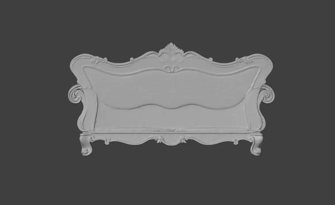 Decayed Baroque Sofa Low-poly 3D model_14