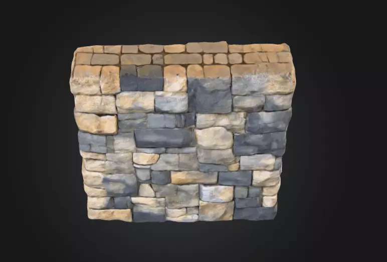 Stone Fortress Seamless Tile Low-poly 3D model_8