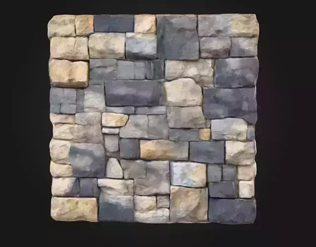 Stone Fortress Seamless Tile Low-poly 3D model Stone Fortress Seamless Tile Low-poly 3D model