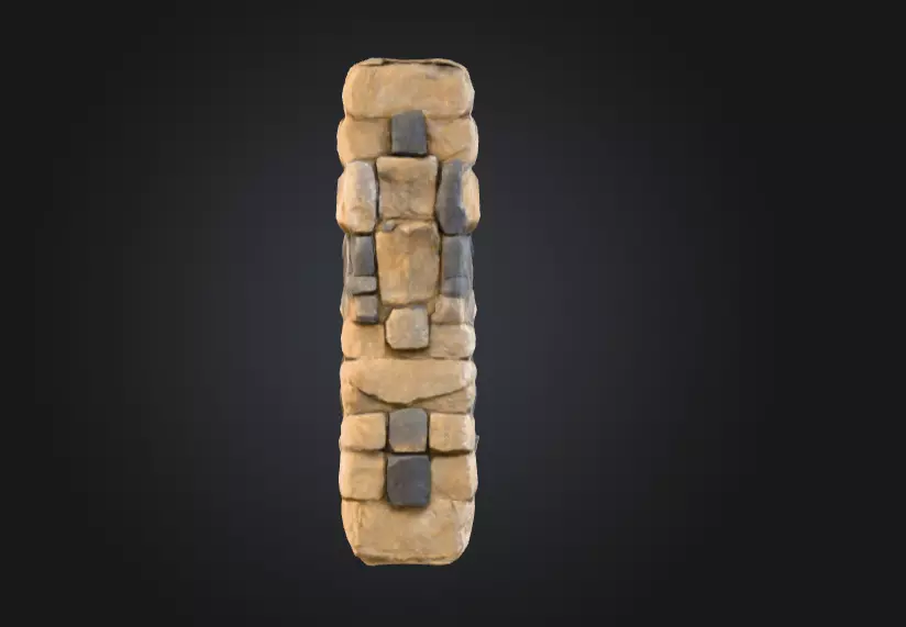Stone Fortress Seamless Tile Low-poly 3D model_3