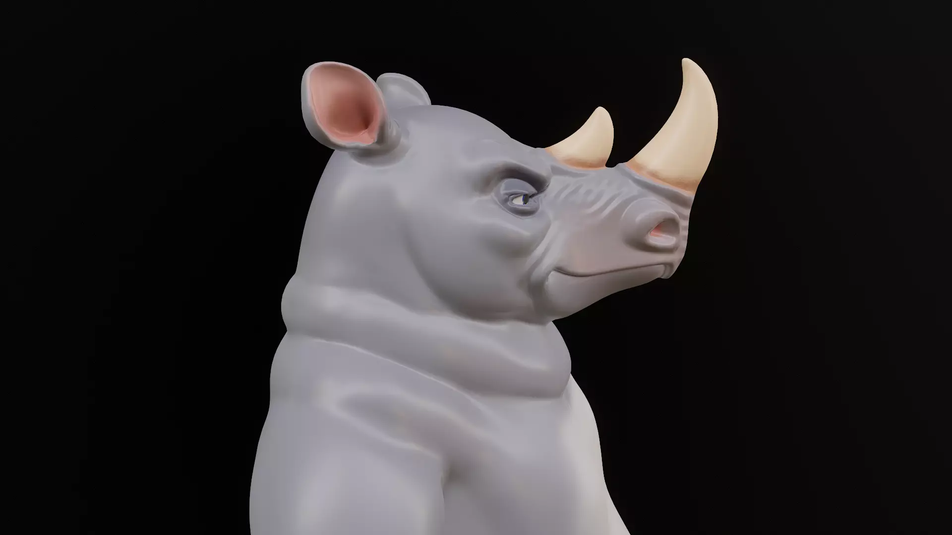 Rhino Cartoon Low-poly 3D model_13